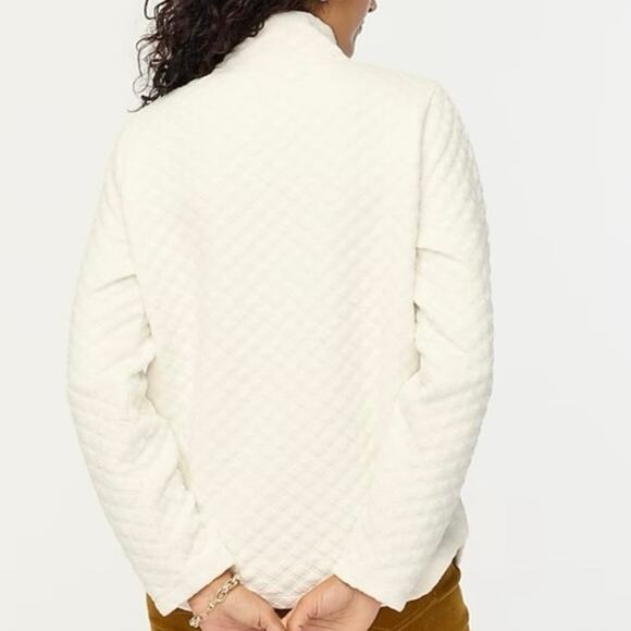 NWT J. Crew Factory Quilted Mockneck Pullover Sweatshirt In Ivory Size 2XL - Picture 2 of 8